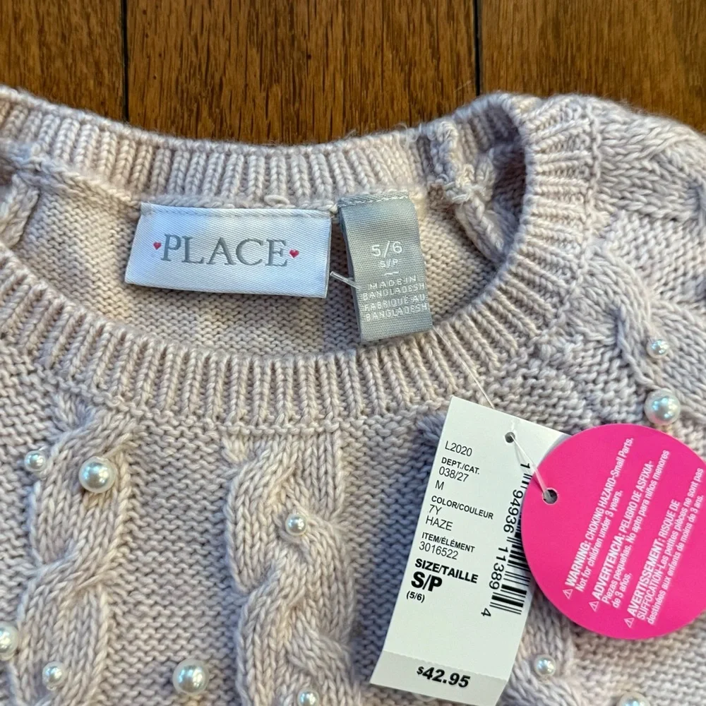 Children’s Place Girl’s Pink Crewneck Sweater Dress Soft Knit Size 5/6 NWT‎